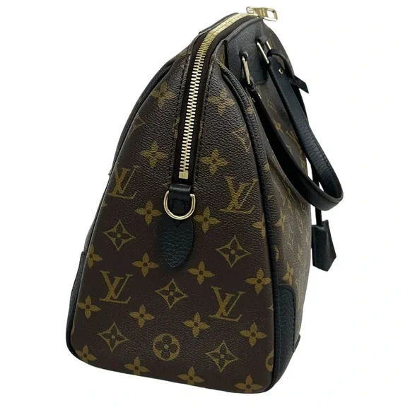 Louis Vuitton Retiro Brown Monogram Nior Black Satchel Duffle Crossbody Canvas - Picture 6 of 13
